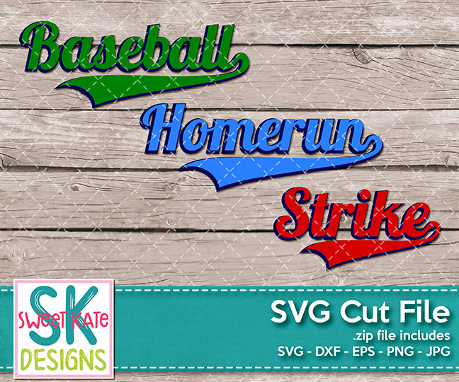 Download Baseball Homerun Strike Svg Dxf Eps Png Jpg Sweet Kate Designs