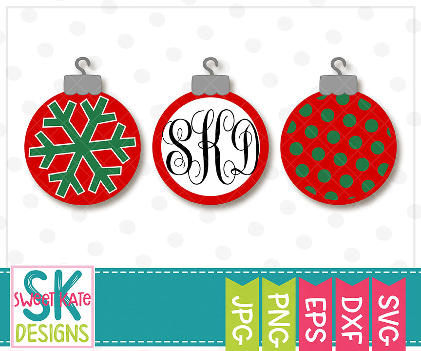 Download Christmas Ornaments SVG DXF EPS PNG JPG - Sweet Kate Designs