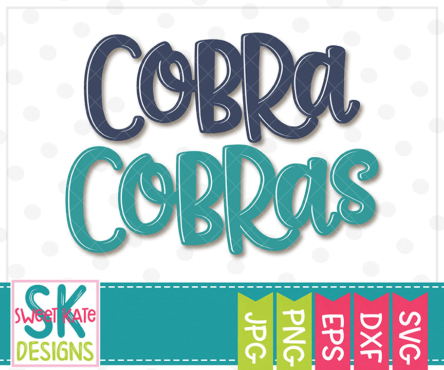 Cobra/Cobras SVG DXF EPS PNG JPG - Sweet Kate Designs
