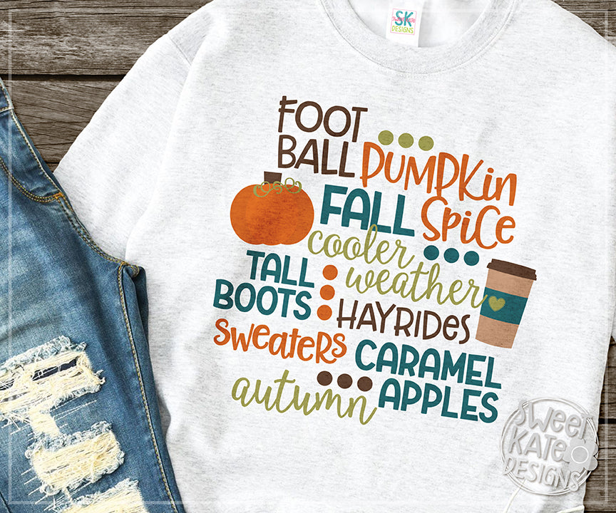 Download Fall Words SVG DXF EPS PNG JPG - Sweet Kate Designs