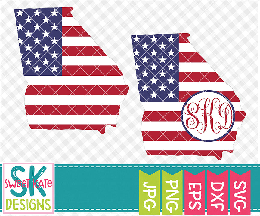 Georgia USA Flag with Monogram Option SVG DXF EPS PNG JPG ...
