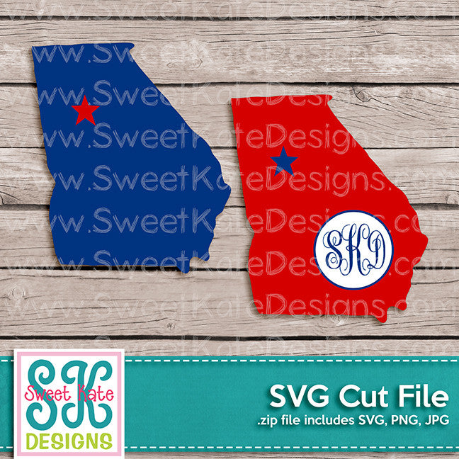 Download Georgia With Monogram Option Svg Sweet Kate Designs