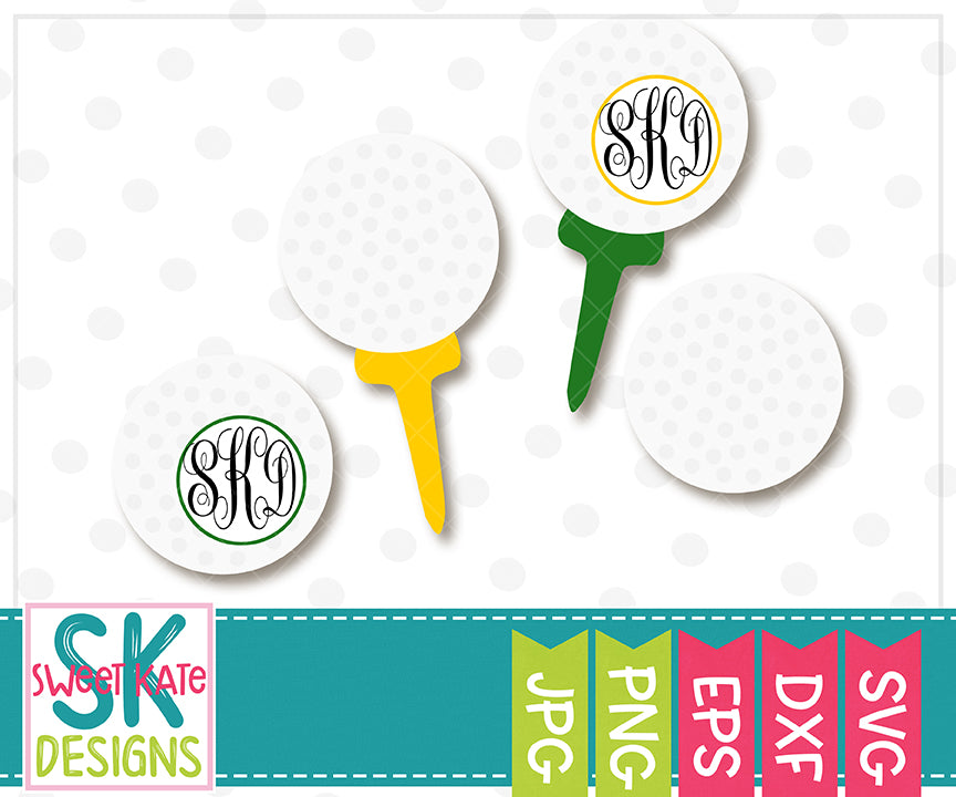 Download Golf Balls with Monogram Option SVG DXF EPS PNG JPG - Sweet Kate Designs