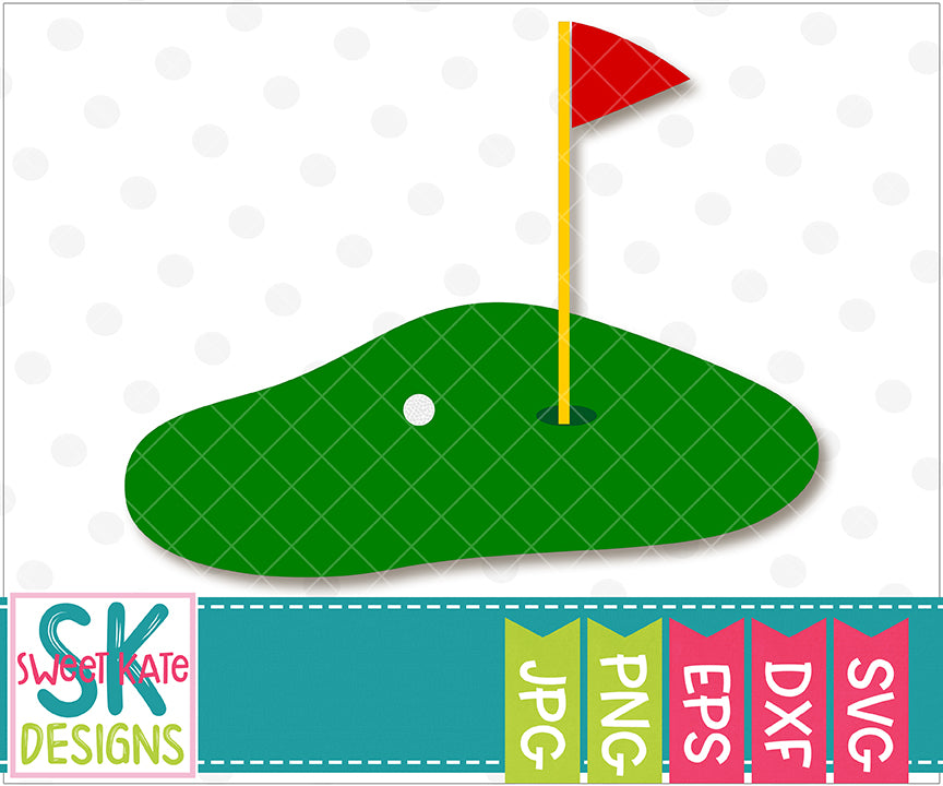 Download Golf Green with Flag SVG DXF EPS PNG JPG - Sweet Kate Designs
