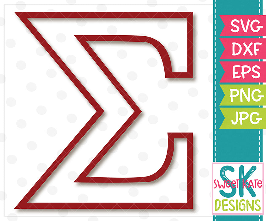 Download Greek Alphabet: Sigma SVG DXF EPS PNG JPG - Sweet Kate Designs