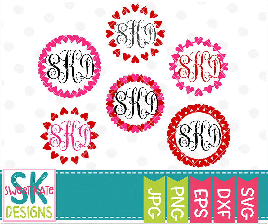 Download Heart Monogram Circles Svg Dxf Eps Png Jpg Sweet Kate Designs