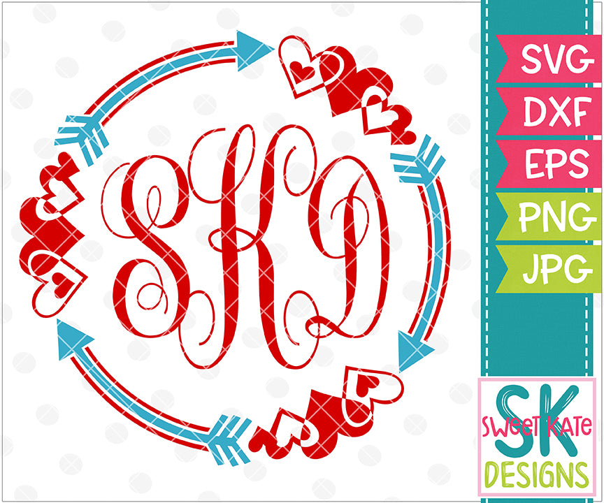 Download Hearts & Arrows Monogram Circles SVG DXF EPS PNG JPG ...