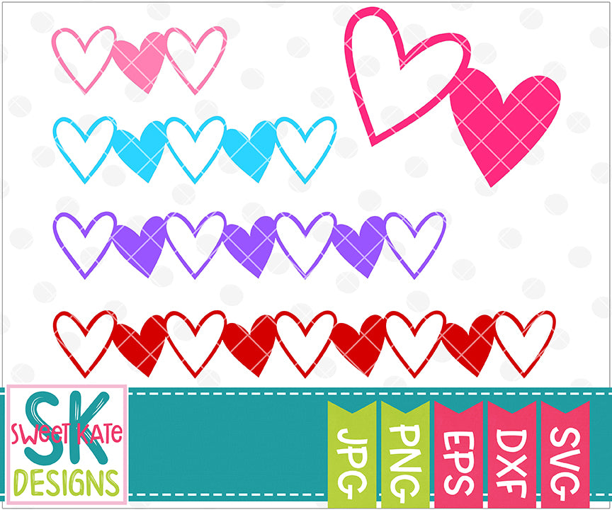 Download Linked Heart Borders SVG DXF EPS PNG JPG - Sweet Kate Designs