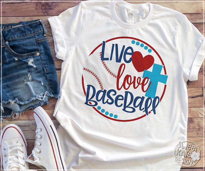 Download Live Love Baseball SVG DXF EPS PNG JPG - Sweet Kate Designs