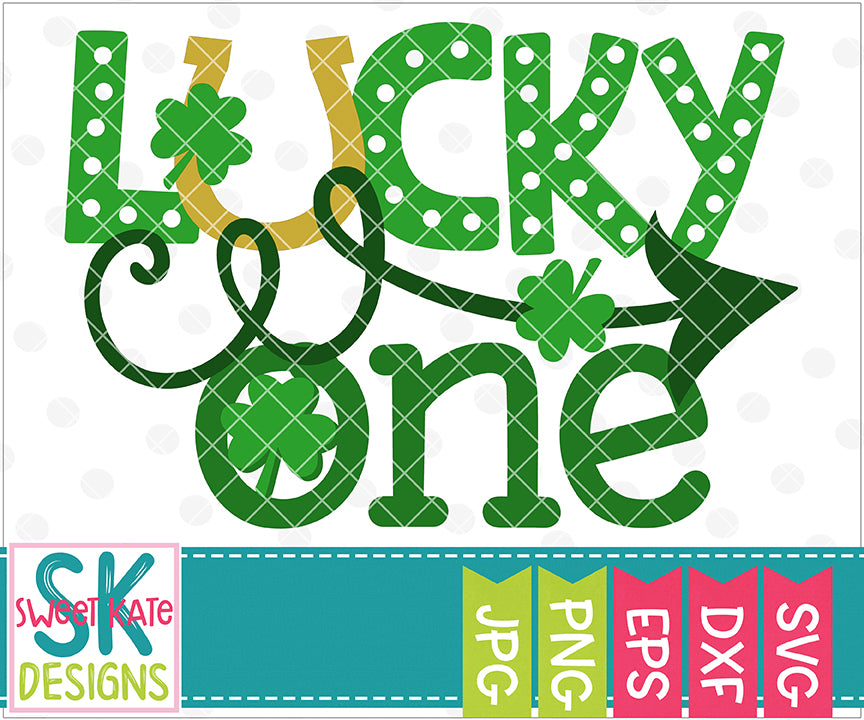 Lucky One SVG DXF EPS PNG JPG Sweet Kate Designs