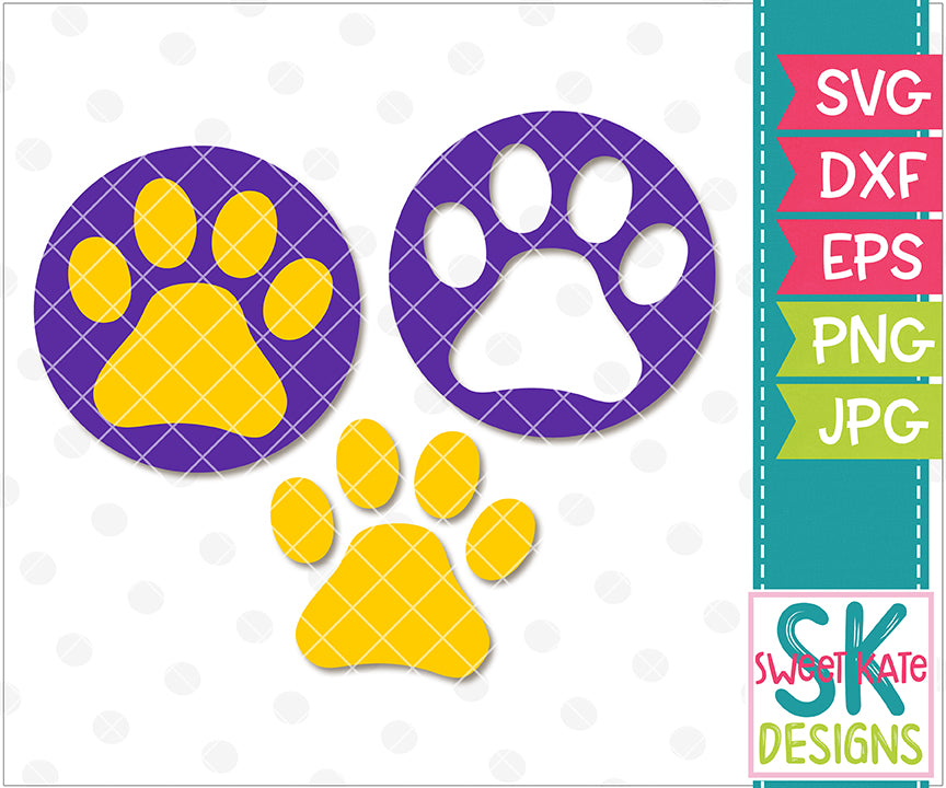 Download Paw Print SVG DXF EPS PNG JPG - Sweet Kate Designs