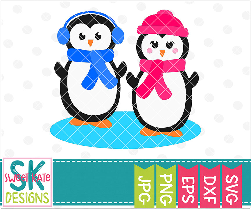 Download Penguin Couple Sweet Kate Designs