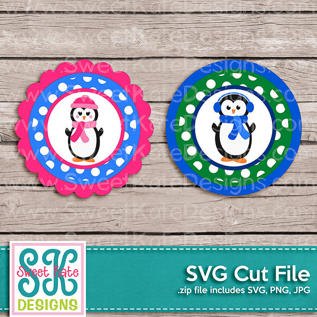 Download Penguin Flower Circle Polka Dot SVG - Sweet Kate Designs