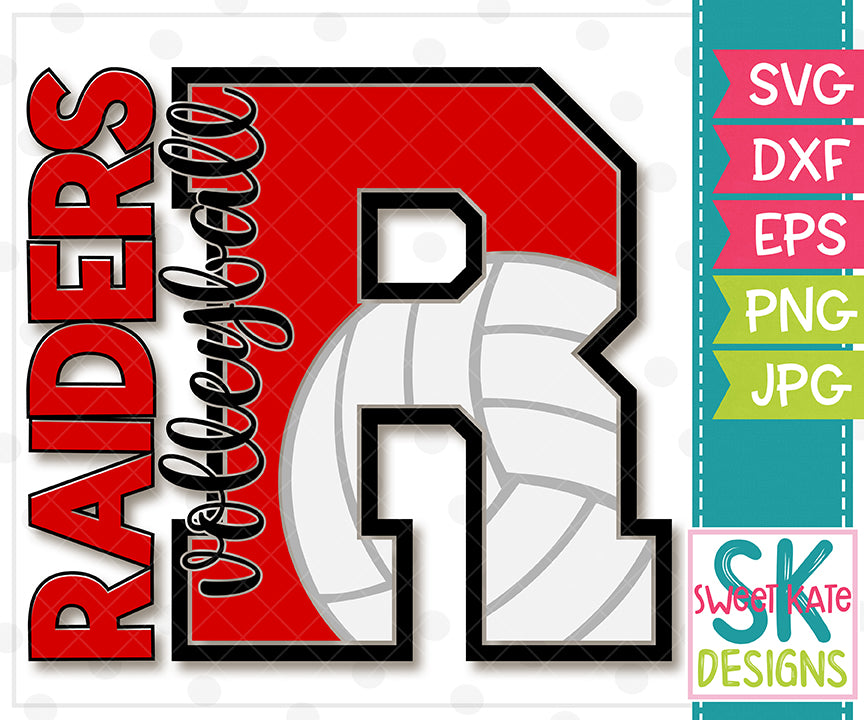 Download R Raiders Volleyball SVG DXF EPS PNG JPG - Sweet Kate Designs