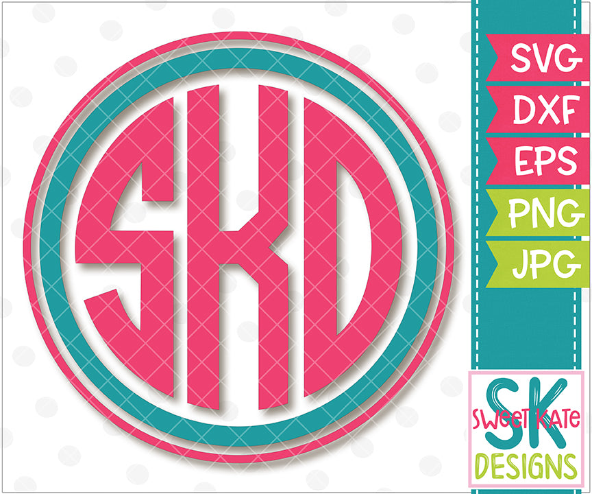 Download Simple Circle Monogram Frame Svg Dxf Eps Png Jpg Sweet Kate Designs