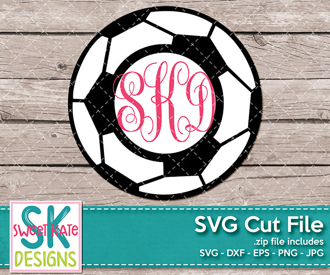 Download Soccer Ball With Circle Monogram Svg Dxf Eps Png Jpg Sweet Kate Designs