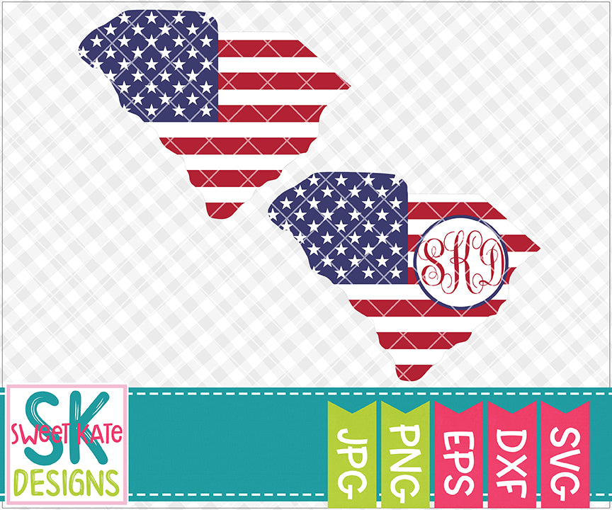 Download South Carolina Usa Flag With Monogram Option Svg Dxf Eps Png Jpg Sweet Kate Designs