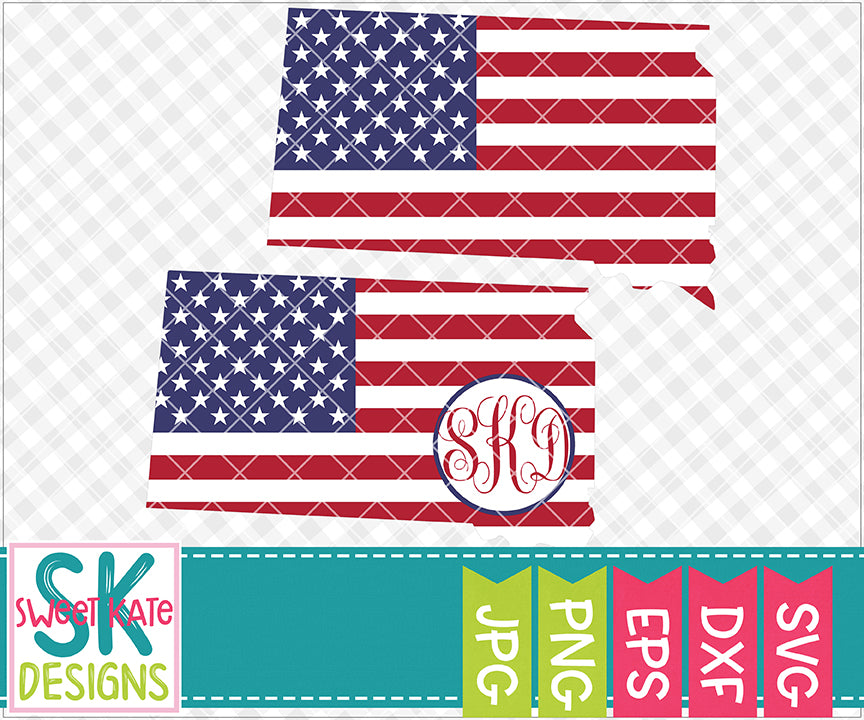 Download South Dakota USA Flag with Monogram Option SVG DXF EPS PNG ...