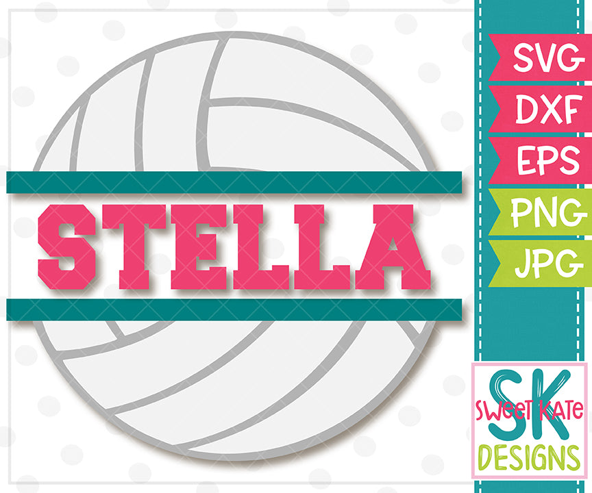 Download Split Volleyball Svg Dxf Eps Png Jpg Sweet Kate Designs