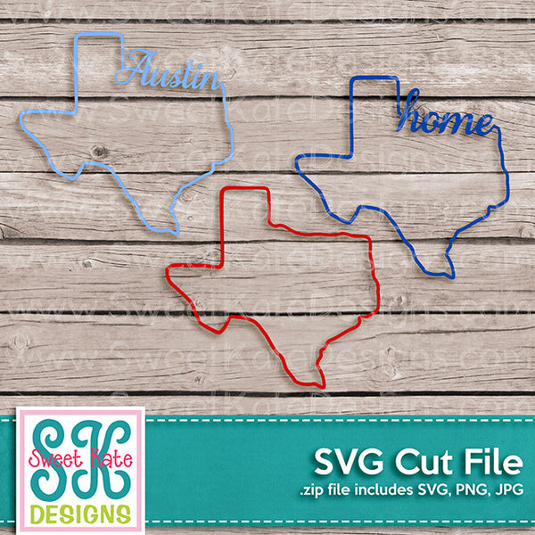 Download Texas Outline Austin Home SVG - Sweet Kate Designs