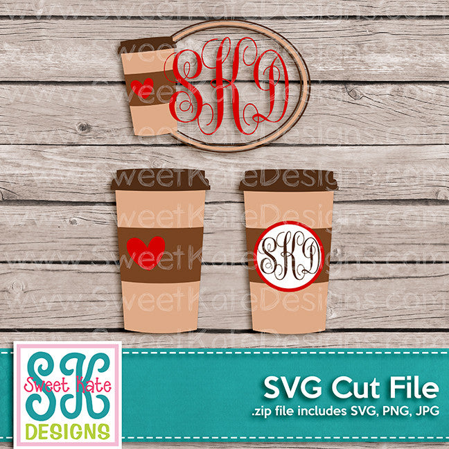 Download Travel Coffee Mug with Monogram Option SVG - Sweet Kate ...