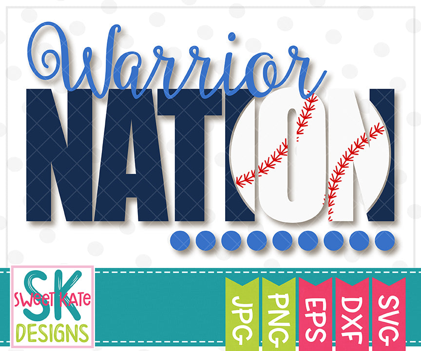 Download Warrior Nation With Knockout Baseball Or Softball Svg Dxf Eps Png Jpg Sweet Kate Designs