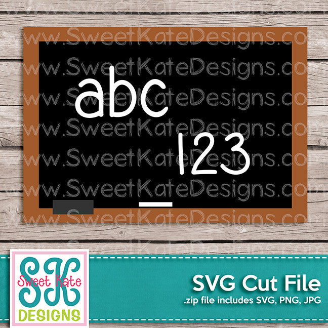 Download abc123 Chalkboard SVG - Sweet Kate Designs