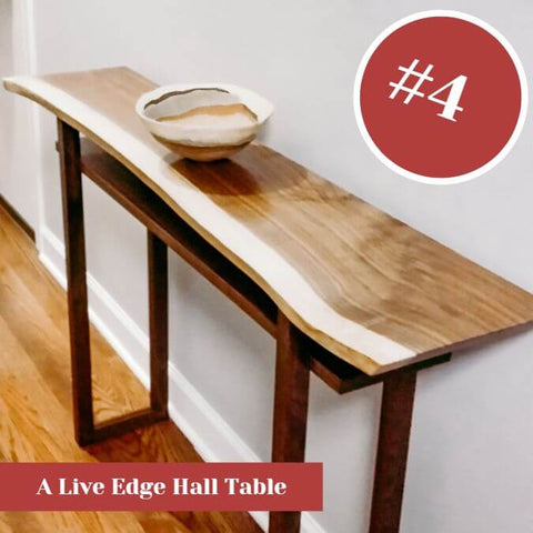 A live edge hall table by Mokuzai Furniture