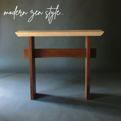 Modern zen style hall table by Mokuzai Furniture