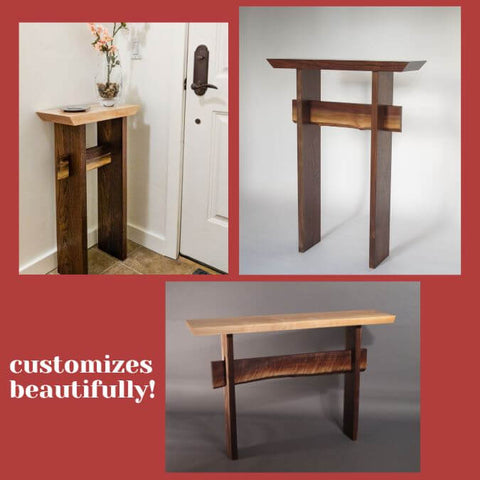 Custom hall table designs by Mokuzai Furniture