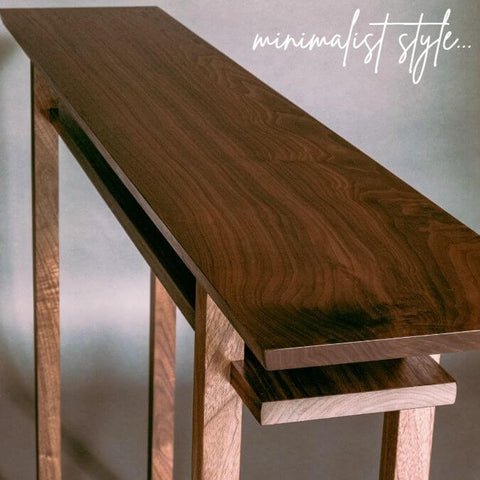 A walnut console table by Mokuzai Furniture