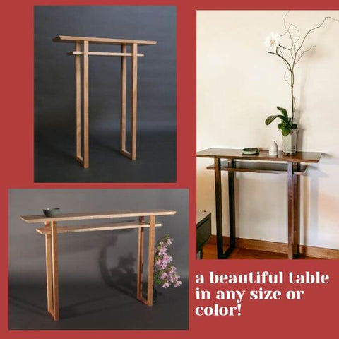 Create a custom hall table from our Classic Collection at Mokuzai Furniture