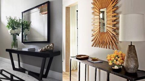these are console table decor inspiration photos.