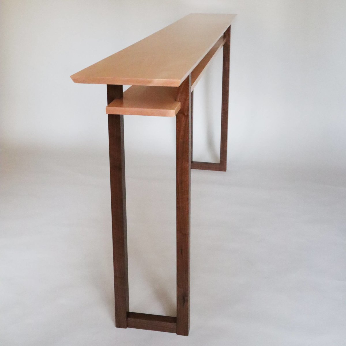 narrow walnut console table