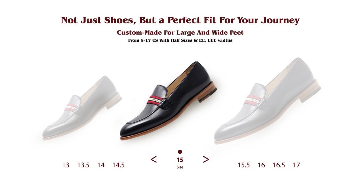 Custom-Made For Large And Wide Feet From 5-17 US With Half Sizes & EE, EEE widths