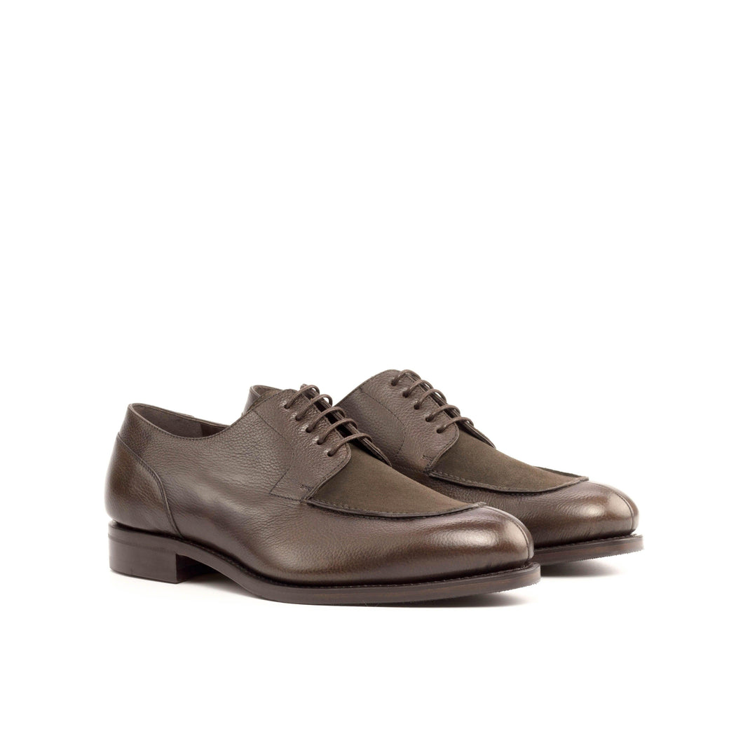 exageración alondra Permanente Brown Leather & Suede Split-Toe Derby Shoes For Men - Custom Made – ADORSI
