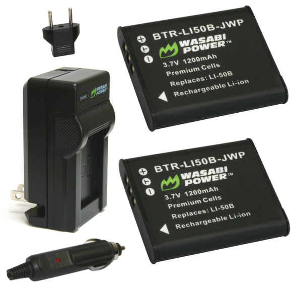 Ricoh DB-100 Battery (2-Pack) and Charger by Wasabi Power