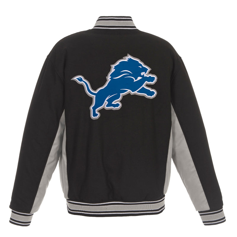 Detroit Lions Wool Jacket – Black and Grey – DS Online