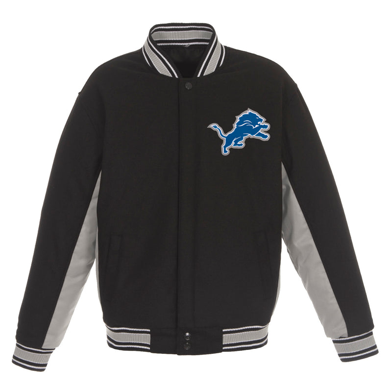 Detroit Lions Wool Jacket – Black and Grey – DS Online