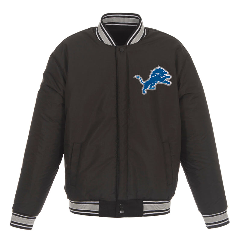 Detroit Lions Wool Jacket – Black and Grey – DS Online