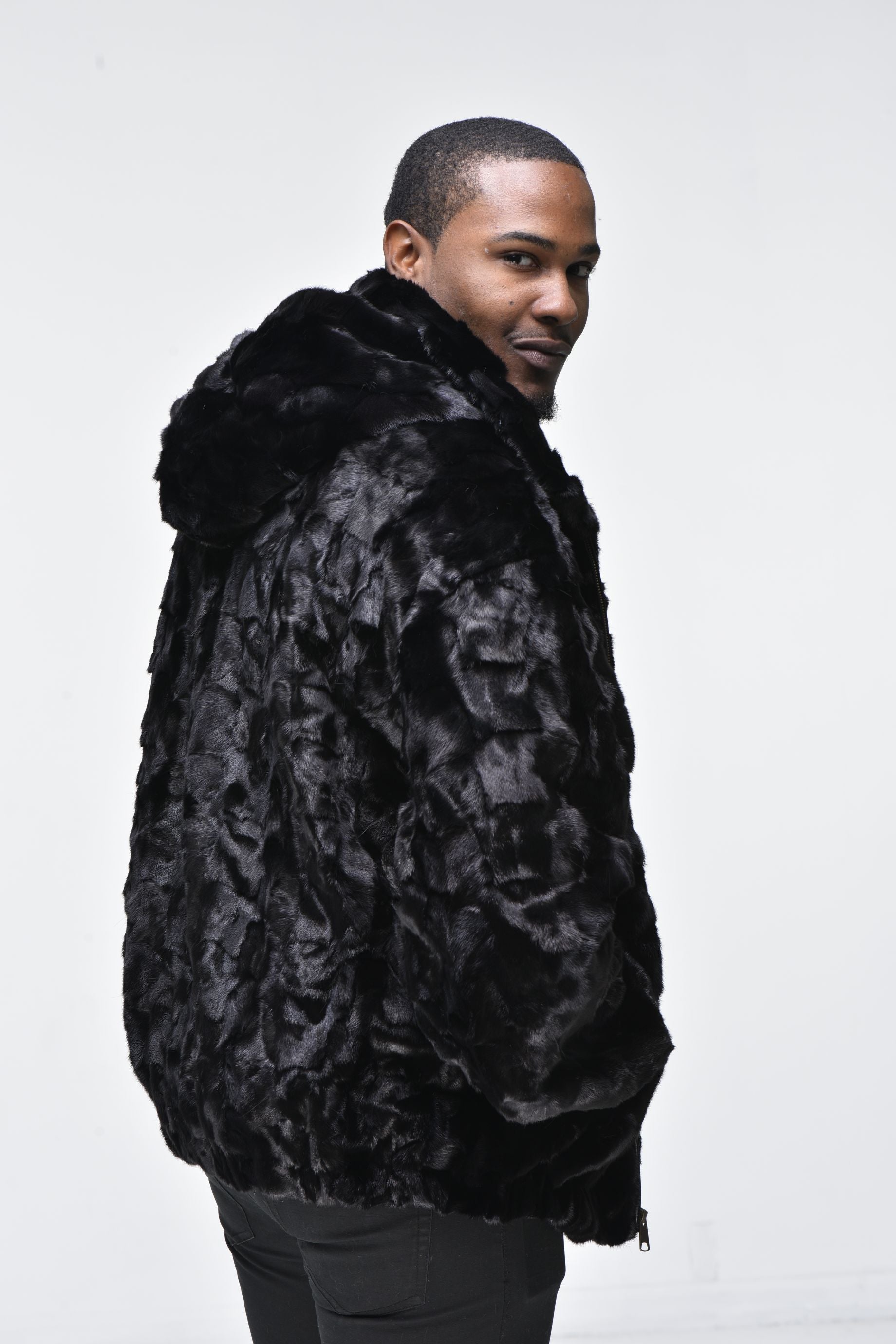 fur bomber jacket mens