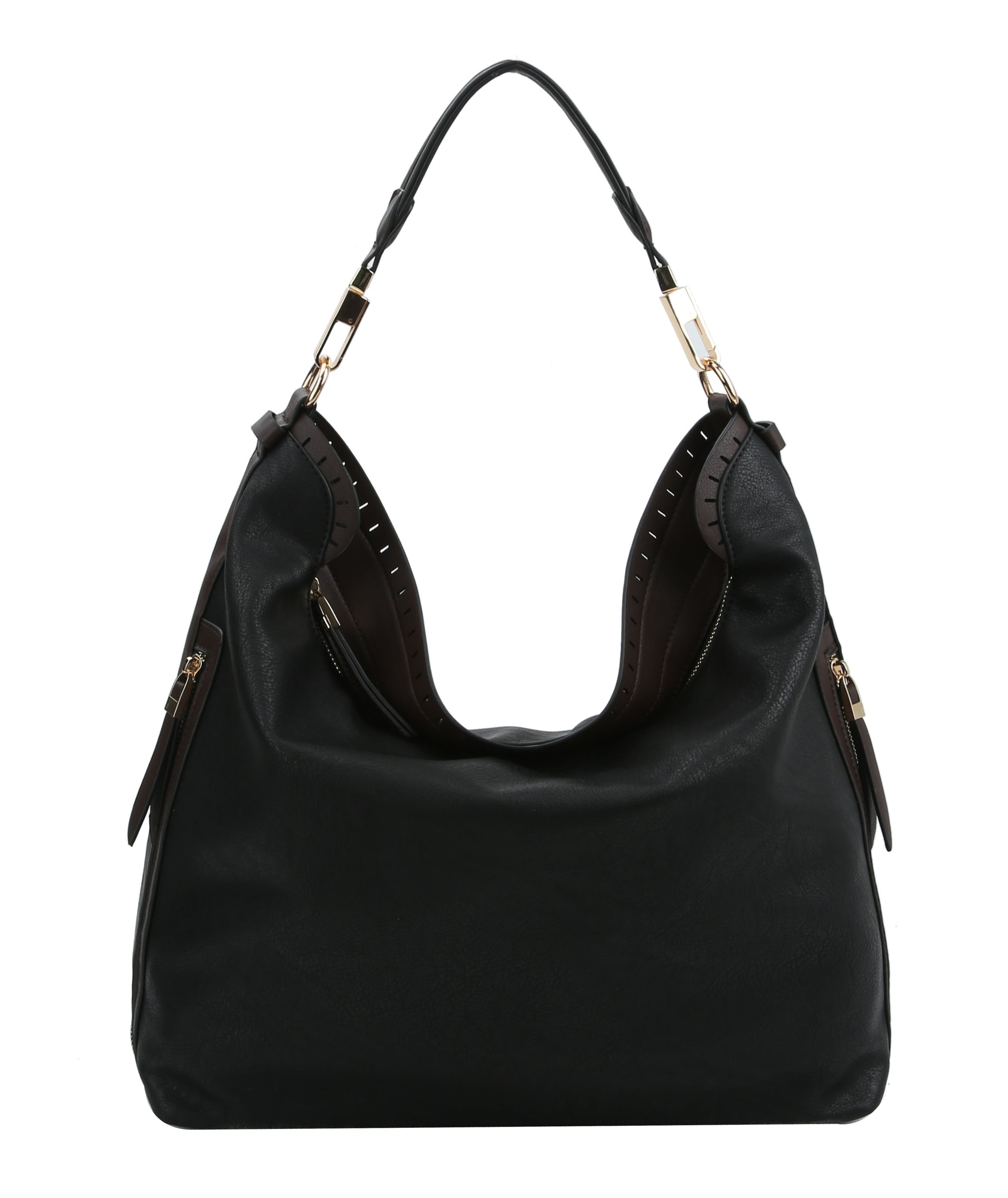 Two Tone Hobo Bag With Side Zipper – DS Online