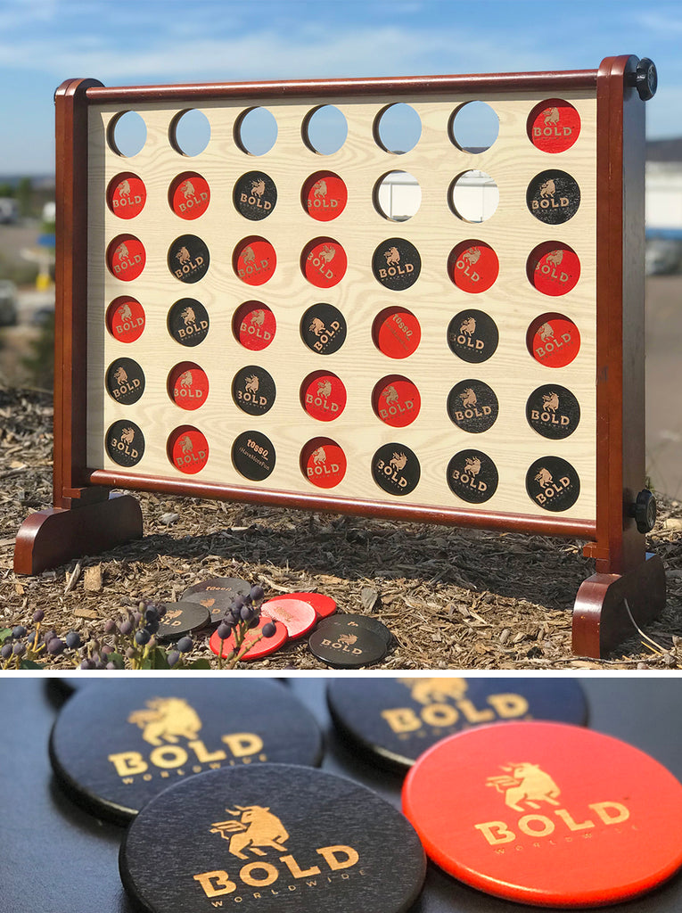 Giant Connect 4 in a row wooden game
