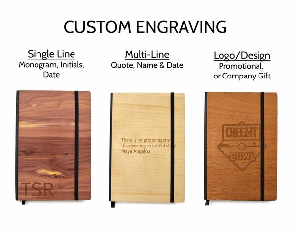 Custom Engraved Wood Notebooks