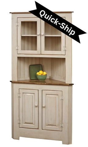 Amish Farmhouse Storage Corner Cabinet