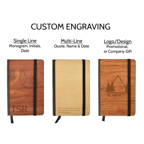 Custom Engraved Wood Pocket Notebooks