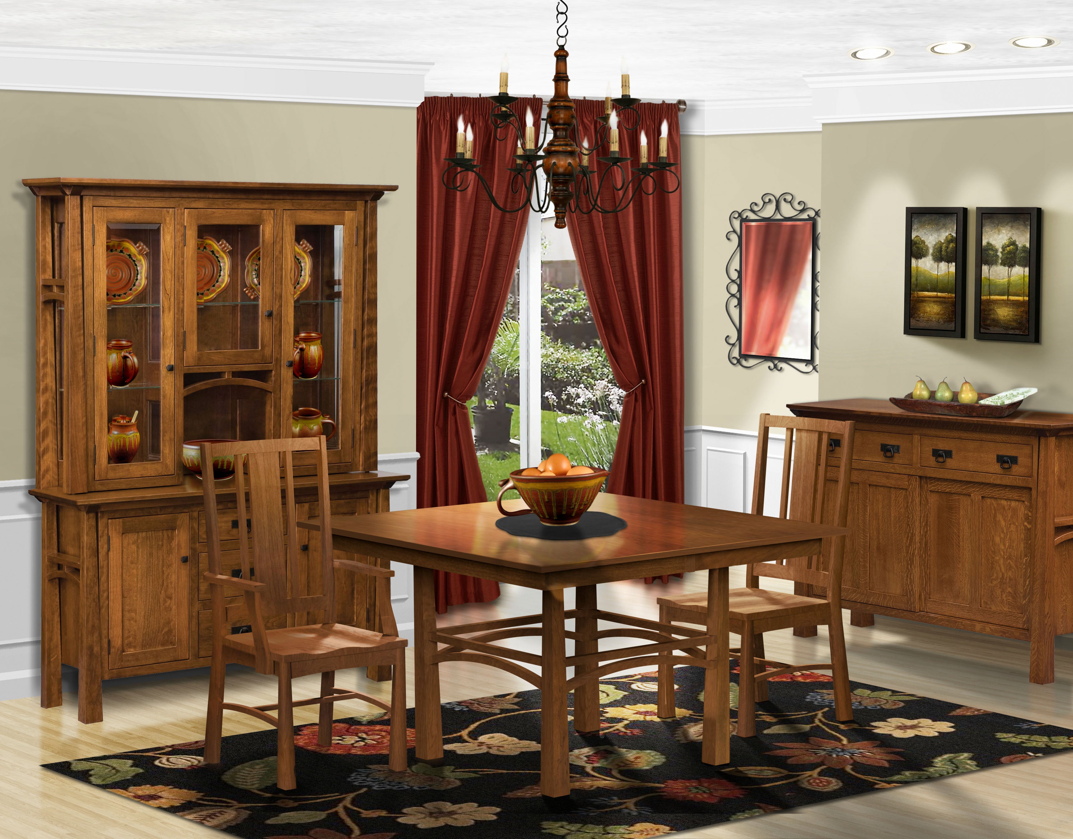 maple dining hutch