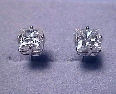 Forever One D E F Moissanite Earrings 2 Ct Twt Princess Cut 14kw Charl
