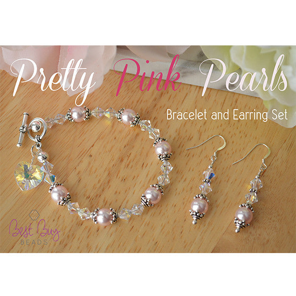 Pretty Pink Pearl Bracelet and Earring 