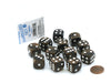 Case of 12 Deluxe Marble 16mm Round Edge Dice - Brown with White Pips